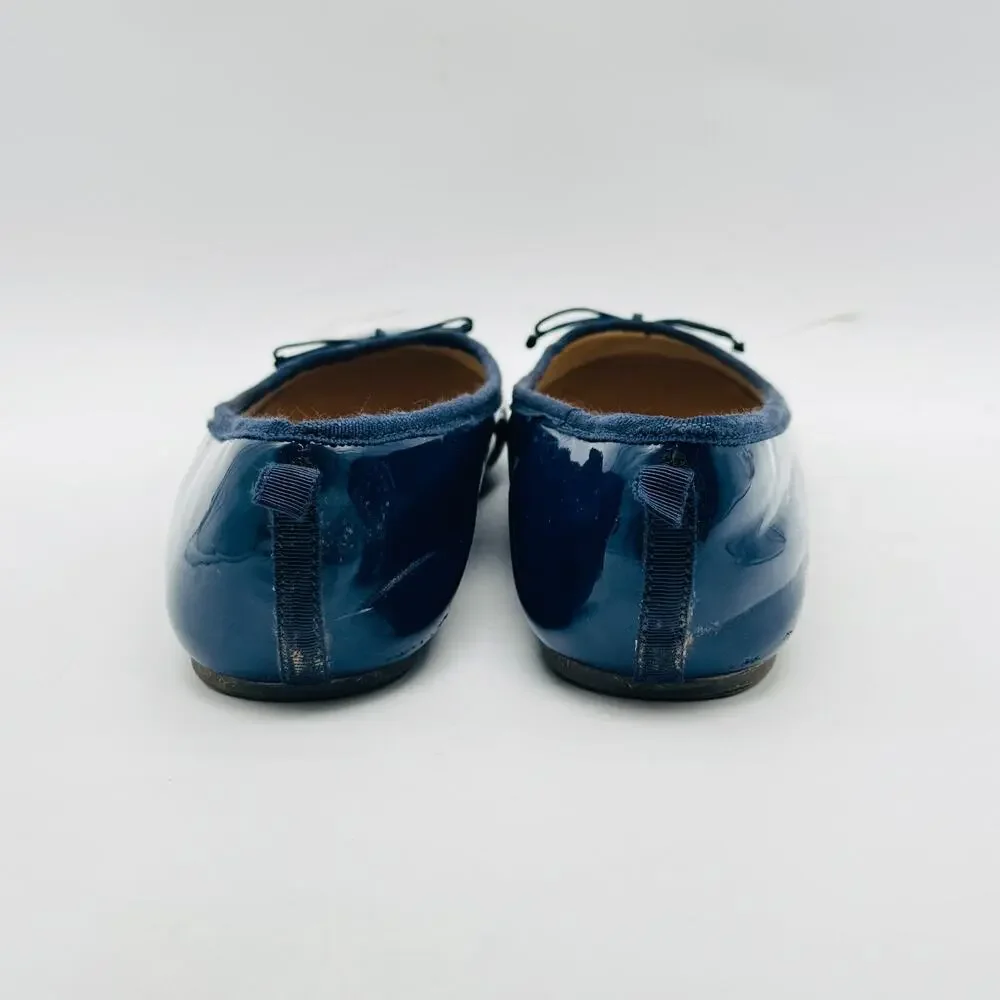 Crewcuts Shoes Girls 5Y Blue Patent Leather Ballet Flats Slip On Casual Dress